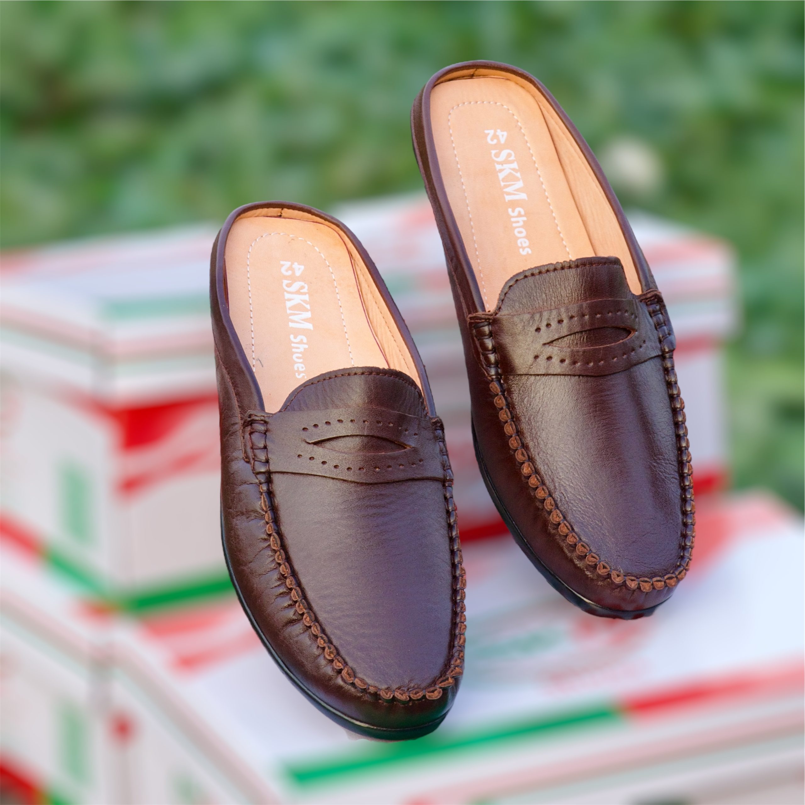 Loafer Shoes Half Shoes Leather Genuine Leather Half Loafer Shoes SKM - Main Image
