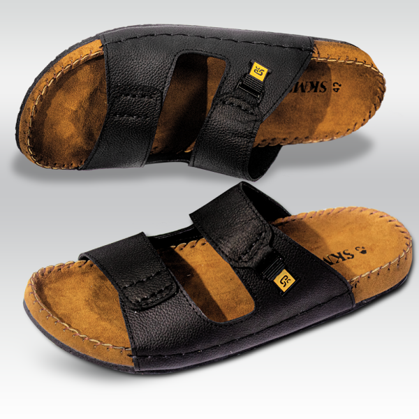 A-SKM Original Cow Leather Stylish Slide Sandal For Men - Image 1